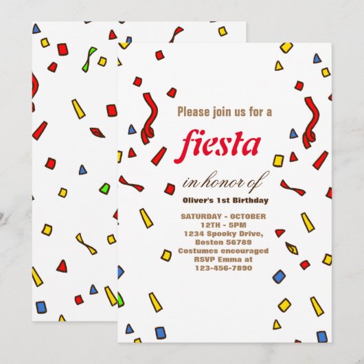 Fiesta Birthday Einladungs-Chalkboard mexikanisch Einladung (Vorne/Hinten)