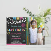 Fiesta Birthday Foto Einladung (Stehend Vorderseite)