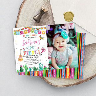 Fiesta Birthday Invitation Girl Mexican Cactus Einladung