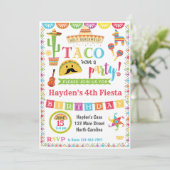 Fiesta Birthday Invitation, Mexican Fiesta Party Einladung (Stehend Vorderseite)