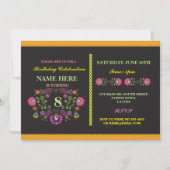 Fiesta Birthday Mexikanisches Muster einladen Einladung (Vorderseite)