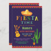Fiesta Birthday Party Einladung Mexikanischer Hat  (Vorne/Hinten)
