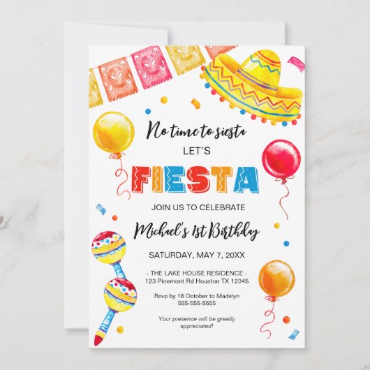 FIESTA Birthday Party Invitation Einladung (Vorderseite)
