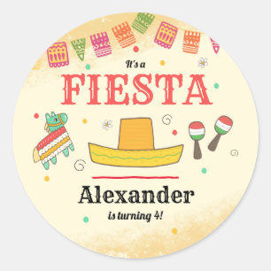 Fiesta Birthday Party Runder Aufkleber