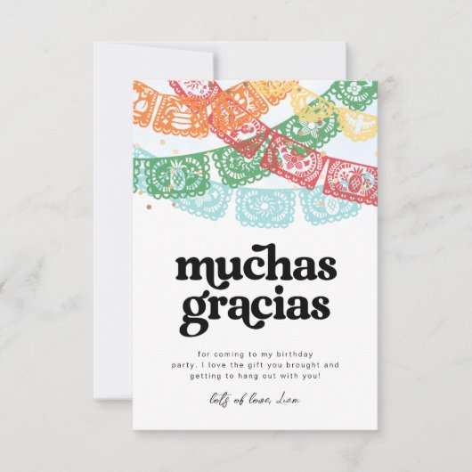 Fiesta Birthday Vielen Dank an Ihre Karten (Vorderseite)