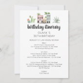 Fiesta Birthday Weekend Itinerary Card Einladung (Vorderseite)
