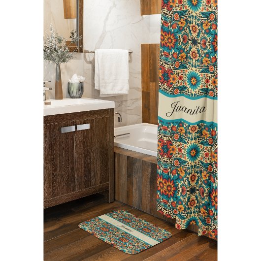 Fiesta Blooms anpassbar Duschvorhang