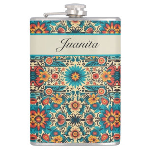 Fiesta Blooms, anpassbar Flachmann