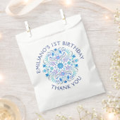 Fiesta Blue Birthday Shower Wedding Geschenktütchen (Ausgeschnitten)