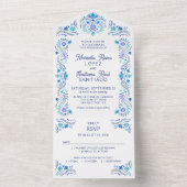 Fiesta Blue Wedding All In One Einladung (Innen Boden)