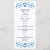 Fiesta Blue Wedding Program Menükarte (Rückseite)