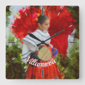 Fiesta Blume 2555 Quadratische Wanduhr (Vorderseite)