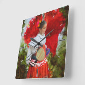 Fiesta Blume 2555 Quadratische Wanduhr (Winkel)