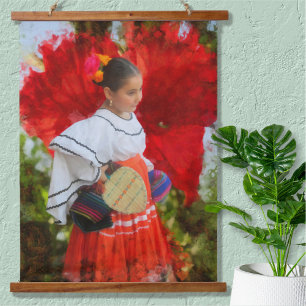 Fiesta Blume 2555 Wandteppich Mit Holzrahmen