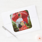 Fiesta Blume Feliz Cumpleanos 2555 Quadratischer Aufkleber (Umschlag)