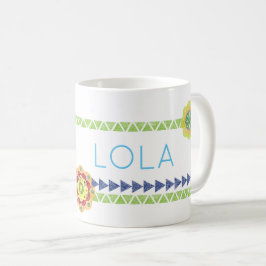 Fiesta Blume NAME Colorful Southwest Chalkboard Kaffeetasse