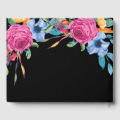 Fiesta Blume Schwarz-Rosa Flora Quinceanera Gästebuch (Rückseite)