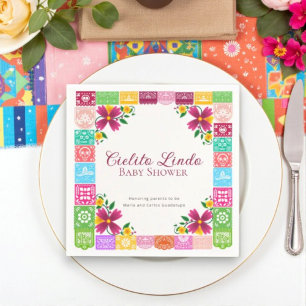 Fiesta-Blumen-Cielito-Lindo-Baby-Shower-Servietten Serviette