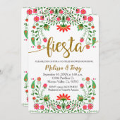 Fiesta Blumenpaare Dusche Einladung (Vorne/Hinten)