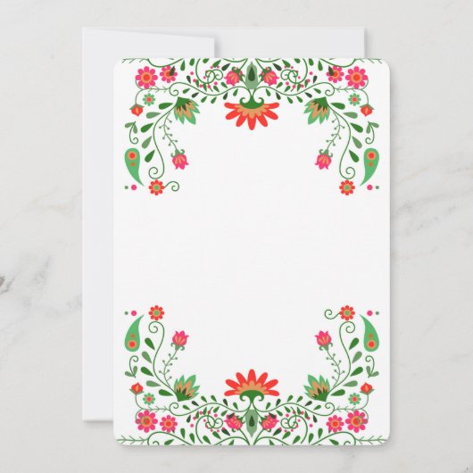 Fiesta Blumenpaare Dusche Einladung (Rückseite)