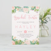 Fiesta Blush Blues Sukkuläres Brautparty laden Einladung (Stehend Vorderseite)