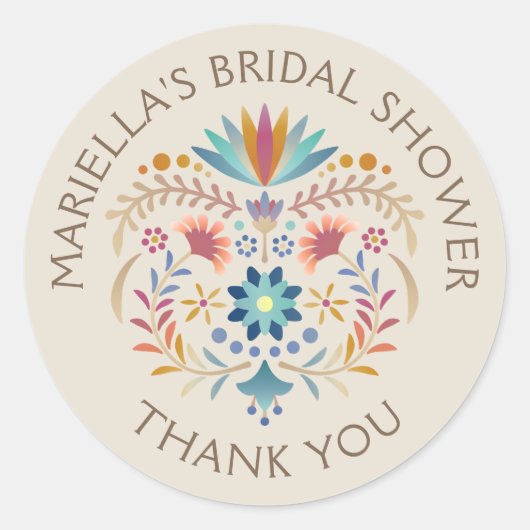 Fiesta Boho Birthday Shower Wedding Runder Aufkleber (Vorderseite)