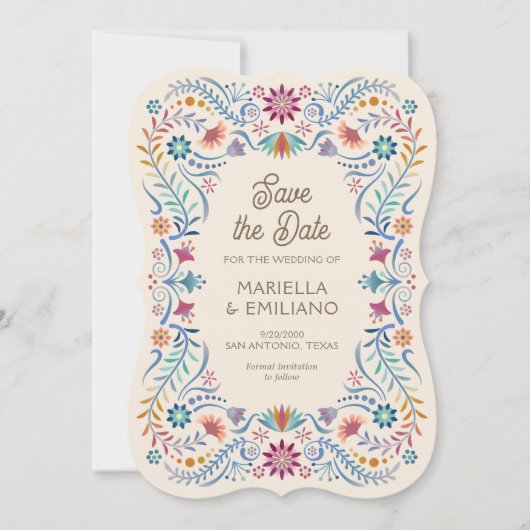 Fiesta Boho Quinceañera Wedding Save the Date (Vorderseite)