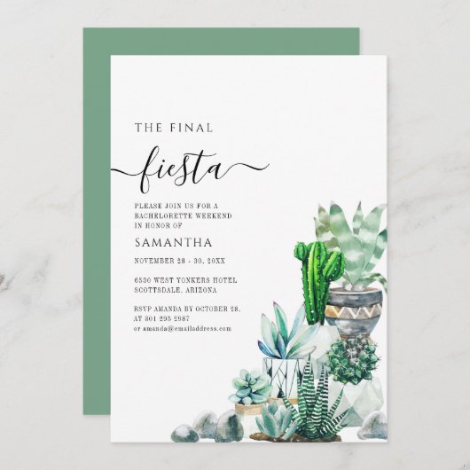 Fiesta Boho Scottsdale Junggeselinnen-Abschied Einladung (Vorne/Hinten)