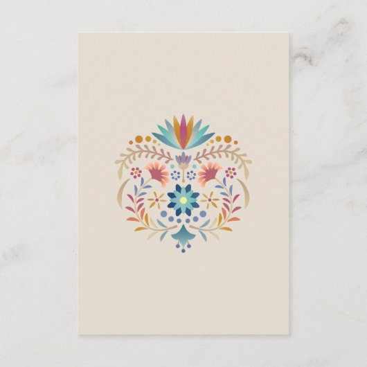 Fiesta Boho Wedding Details Begleitkarte (Rückseite)