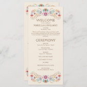 Fiesta Boho Wedding Program Menükarte (Vorne/Hinten)