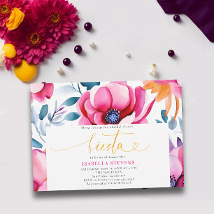 Fiesta Bold Watercolor Floral Rancho Brautparty Einladung