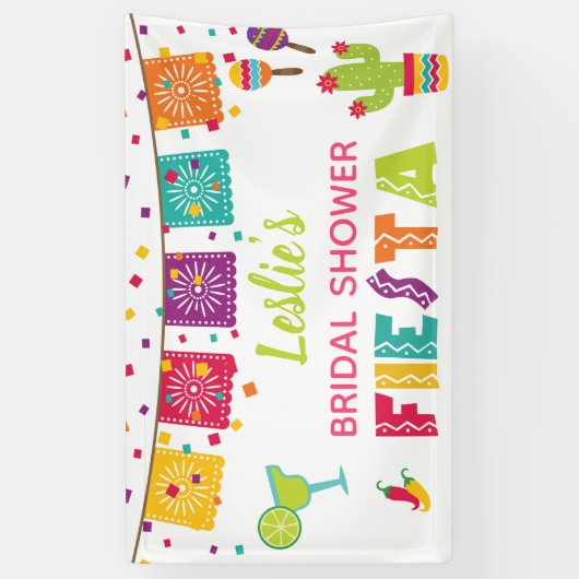 Fiesta Brautparty Banner - Weißer Hintergrund (Vertikal)