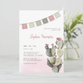 Fiesta Brautparty Cactus Einladung (Stehend Vorderseite)