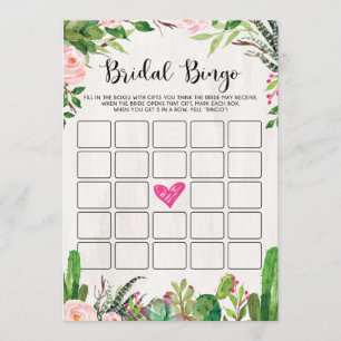 Fiesta Brautparty Game Cactus Pink Floral Card Einladung
