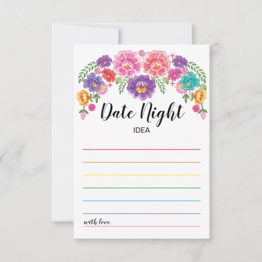 Fiesta Brautparty Game Date Night Idea Karte (Vorderseite)