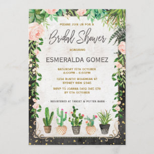 Fiesta Brautparty Invite Succulent Cactus Party Einladung