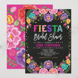 Fiesta Brautparty Mexicanisches Blume Chalkboard Einladung
