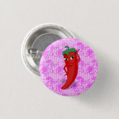 Fiesta Brautparty mit rotem, heißem Pfeffer Diva Button (Vorne & Hinten)
