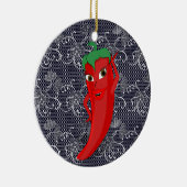 Fiesta Brautparty mit rotem, heißem Pfeffer Diva Keramik Ornament (Rechts)