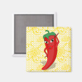 Fiesta Brautparty mit rotem, heißem Pfeffer Diva Magnet (Vorderseite/Rückseite)