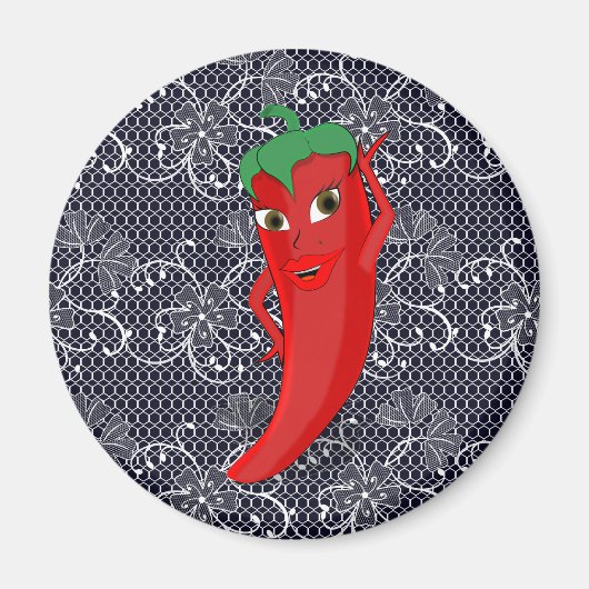 Fiesta Brautparty mit rotem, heißem Pfeffer Diva Magnet (Vorne)