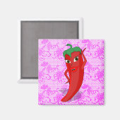 Fiesta Brautparty mit rotem, heißem Pfeffer Diva Magnet (Vorderseite/Rückseite)