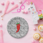 Fiesta Brautparty mit rotem, heißem Pfeffer Diva Pappteller (Party)