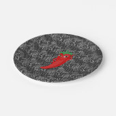 Fiesta Brautparty mit rotem, heißem Pfeffer Diva Pappteller (Schrägansicht)