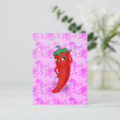 Fiesta Brautparty mit rotem, heißem Pfeffer Diva Postkarte (Stehend Vorderseite)