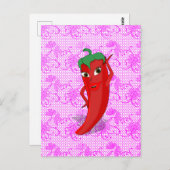 Fiesta Brautparty mit rotem, heißem Pfeffer Diva Postkarte (Vorne/Hinten)