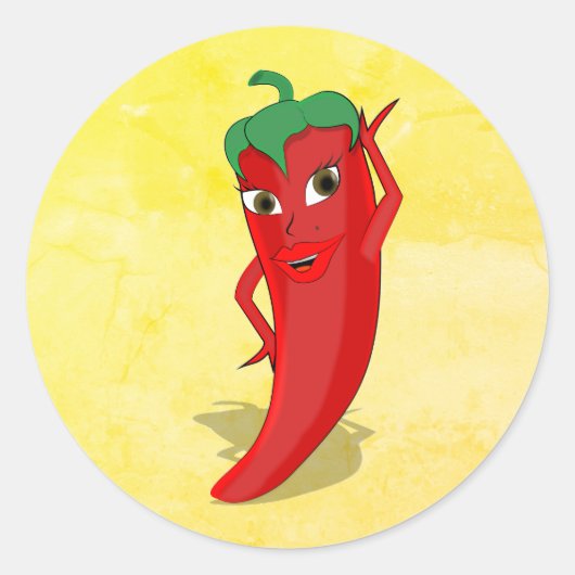 Fiesta Brautparty mit rotem, heißem Pfeffer Diva Runder Aufkleber (Vorderseite)