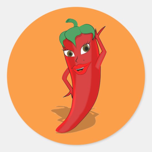 Fiesta Brautparty mit rotem, heißem Pfeffer Diva Runder Aufkleber (Vorderseite)