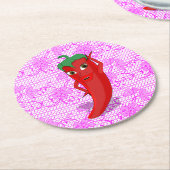 Fiesta Brautparty mit rotem, heißem Pfeffer Diva Runder Pappuntersetzer (Angewinkelt)