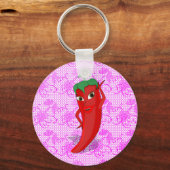 Fiesta Brautparty mit rotem, heißem Pfeffer Diva Schlüsselanhänger (Vorderseite)